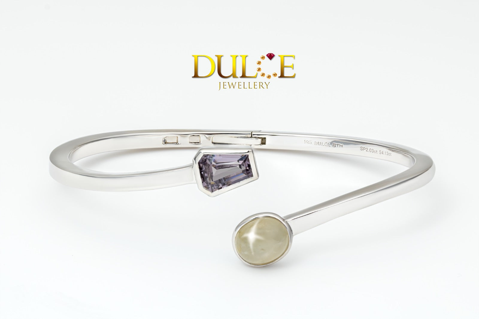 dulce jewellery, spinel bangle, star sapphire bangle, silver bangle, fashion jewellery, daily bangle, gift for her