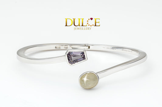 Star Sapphire & Spinel Silver Bangle (SBANS&SP2)