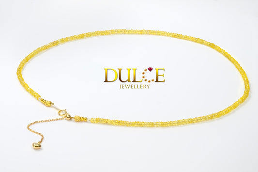 18K Gold Yellow Sapphire Adjustable Necklace