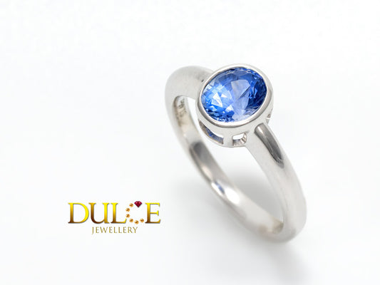 18K Gold Blue Sapphire Ring (GRBS1514)