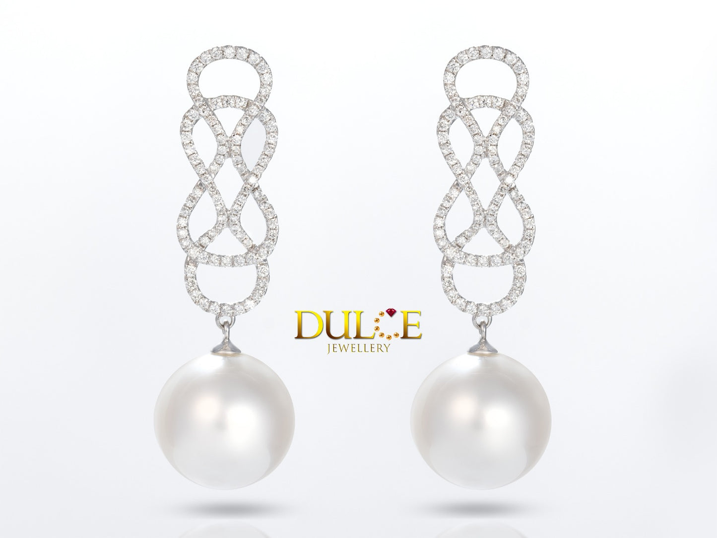 18K Gold Southsea Pearls Diamond Earrings (GEDSSP12)