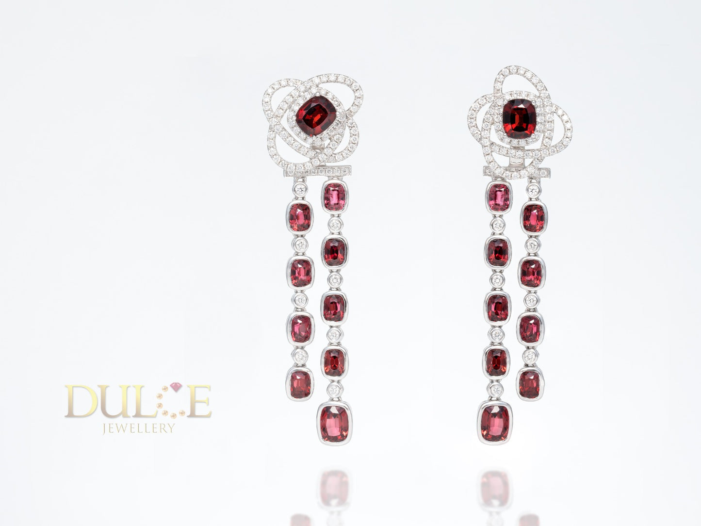 18K Gold Red Spinel Diamond Jackets (Red Spinel Earrings not included)(GERSPINEL2398)
