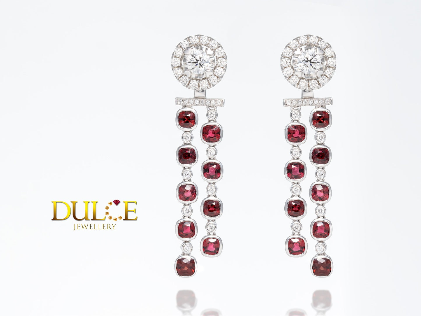 18K Gold Red Spinel Diamond Jackets (Diamond Earrings not included)(GERSPINEL2397)