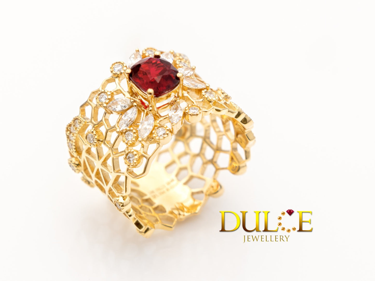 18K Gold Red Spinel Diamond Ring (GRRSD3248)