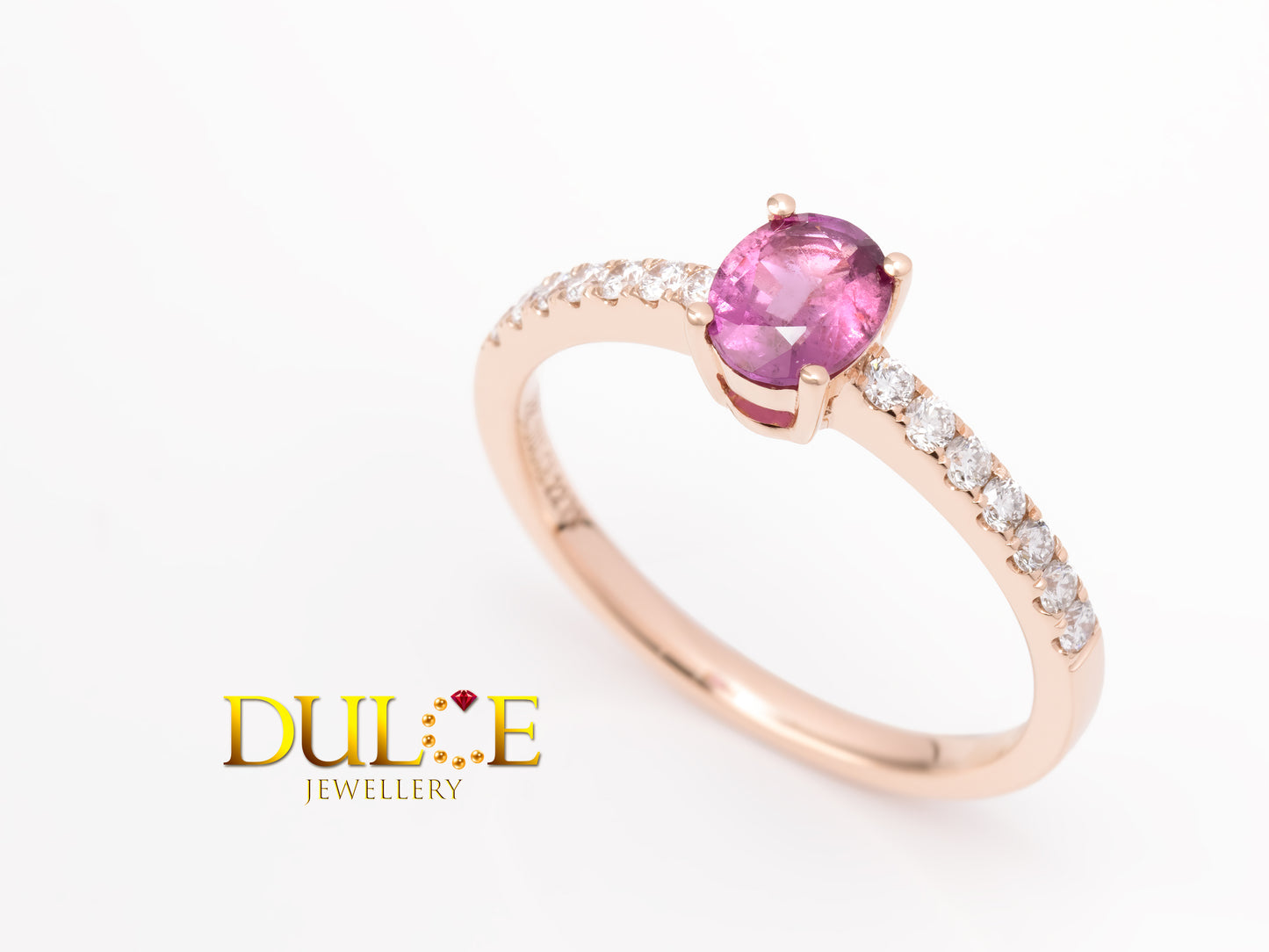 18K Gold Pink Sapphire Diamond Ring (2279)