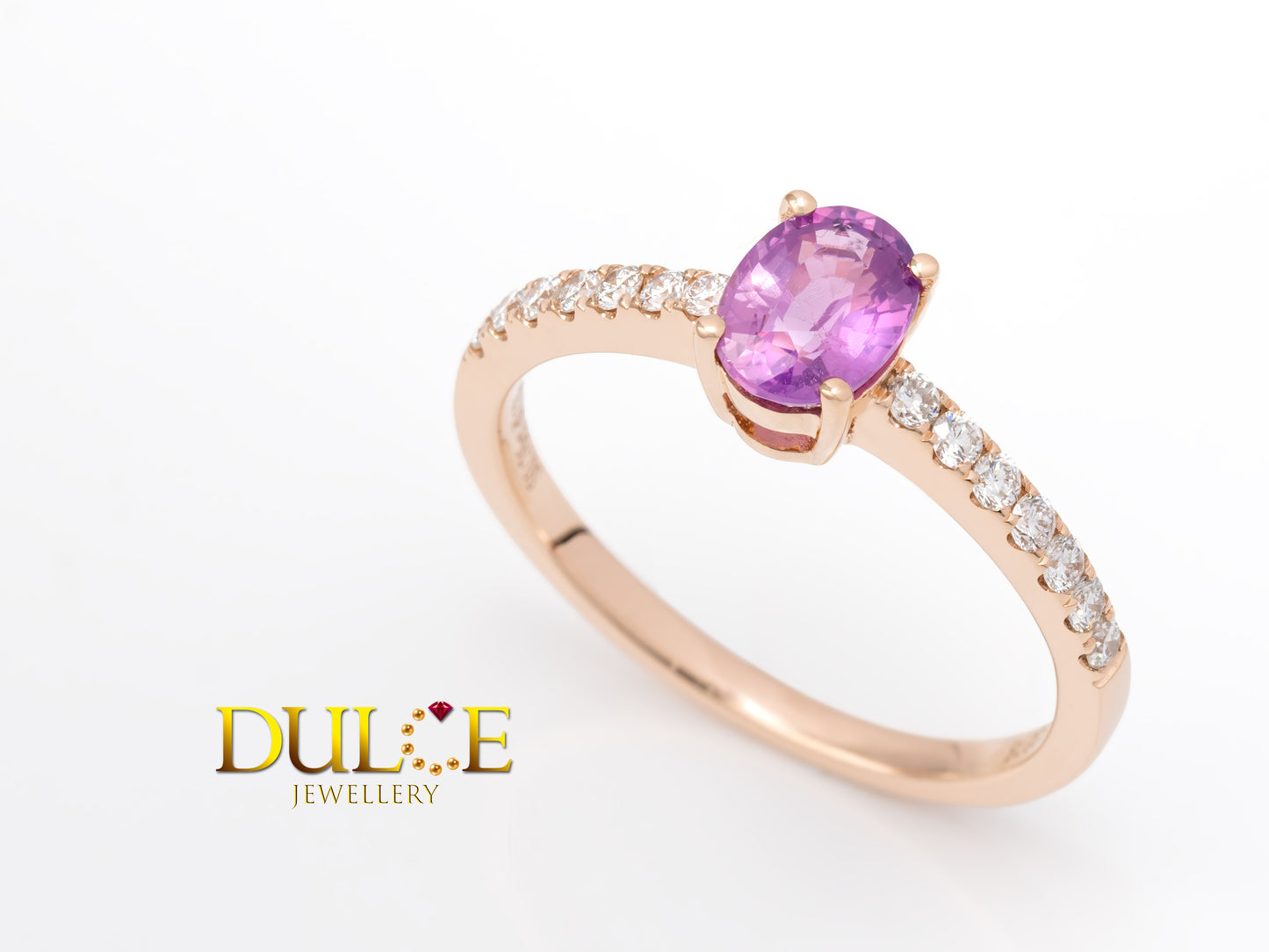 18K Gold Pink Sapphire Diamond Ring (2278)