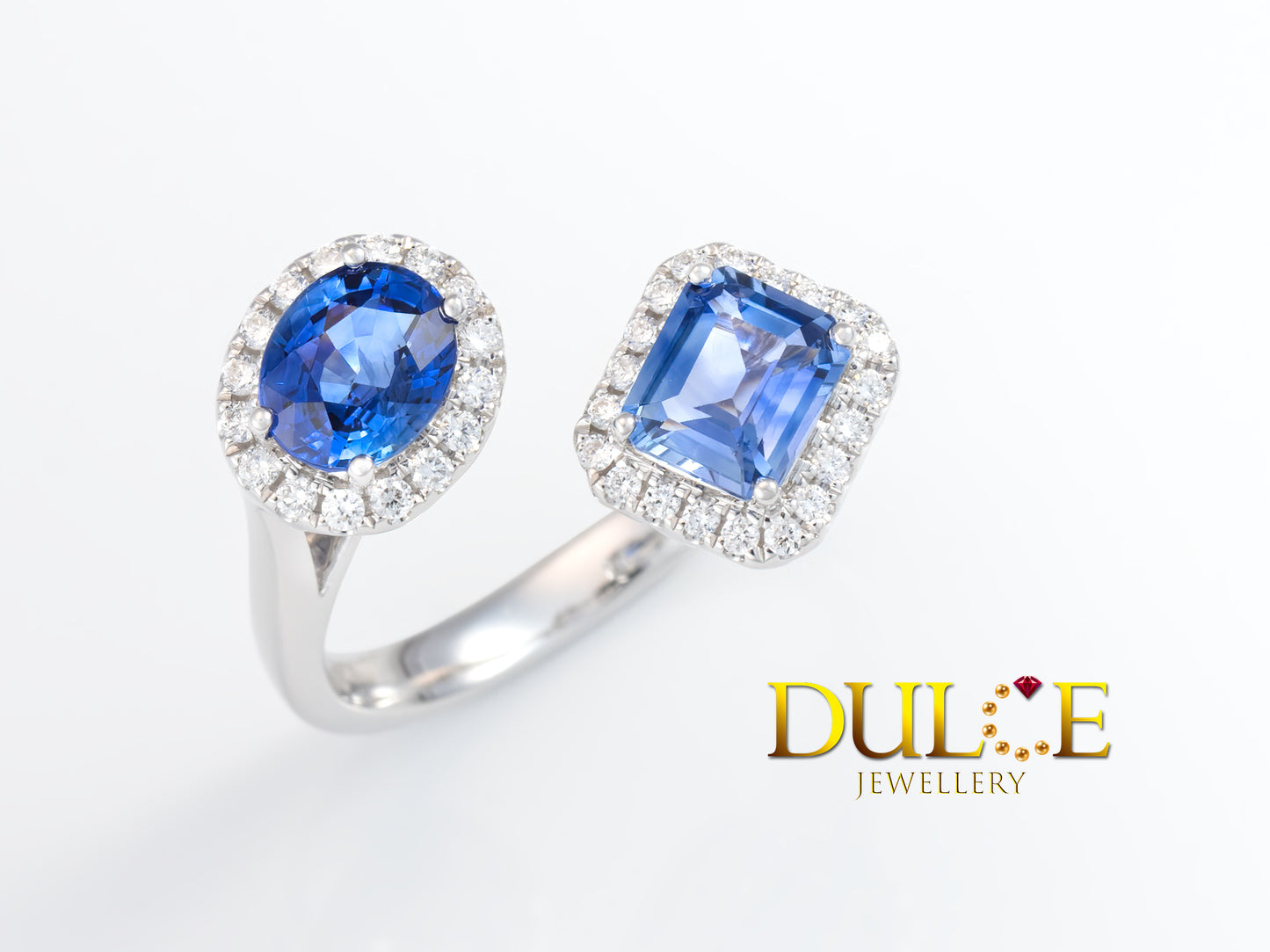 18K Gold Blue Sapphire Diamond Ring (GRDBS2437)