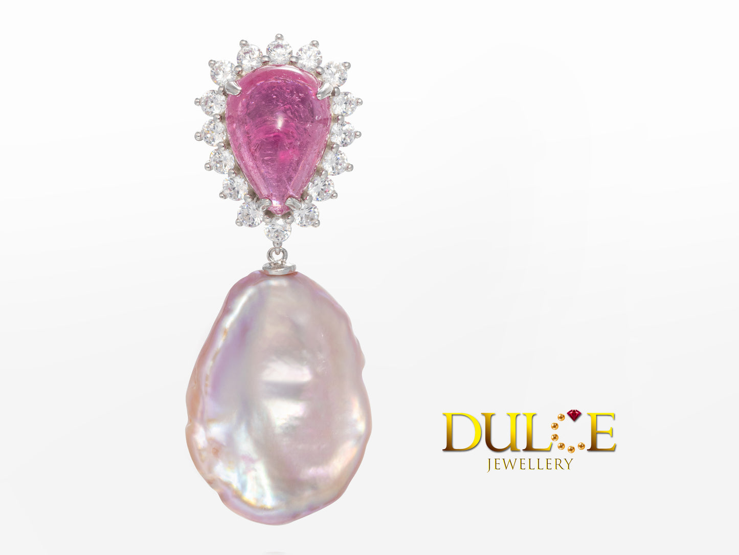 Tourmaline & Zircon Keshi Pearls Pendent