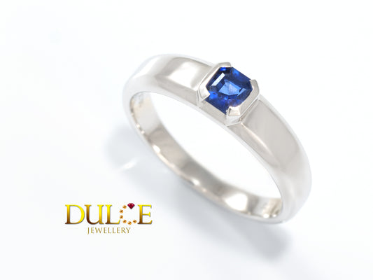 18K Gold Blue Sapphire Ring (GRBS1172)