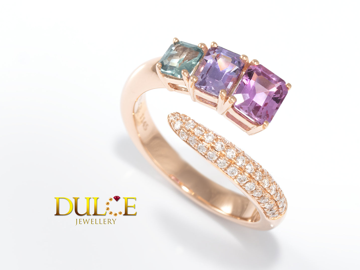 18K Gold Multi-Color Sapphire Diamond Ring(GRMCS1145)