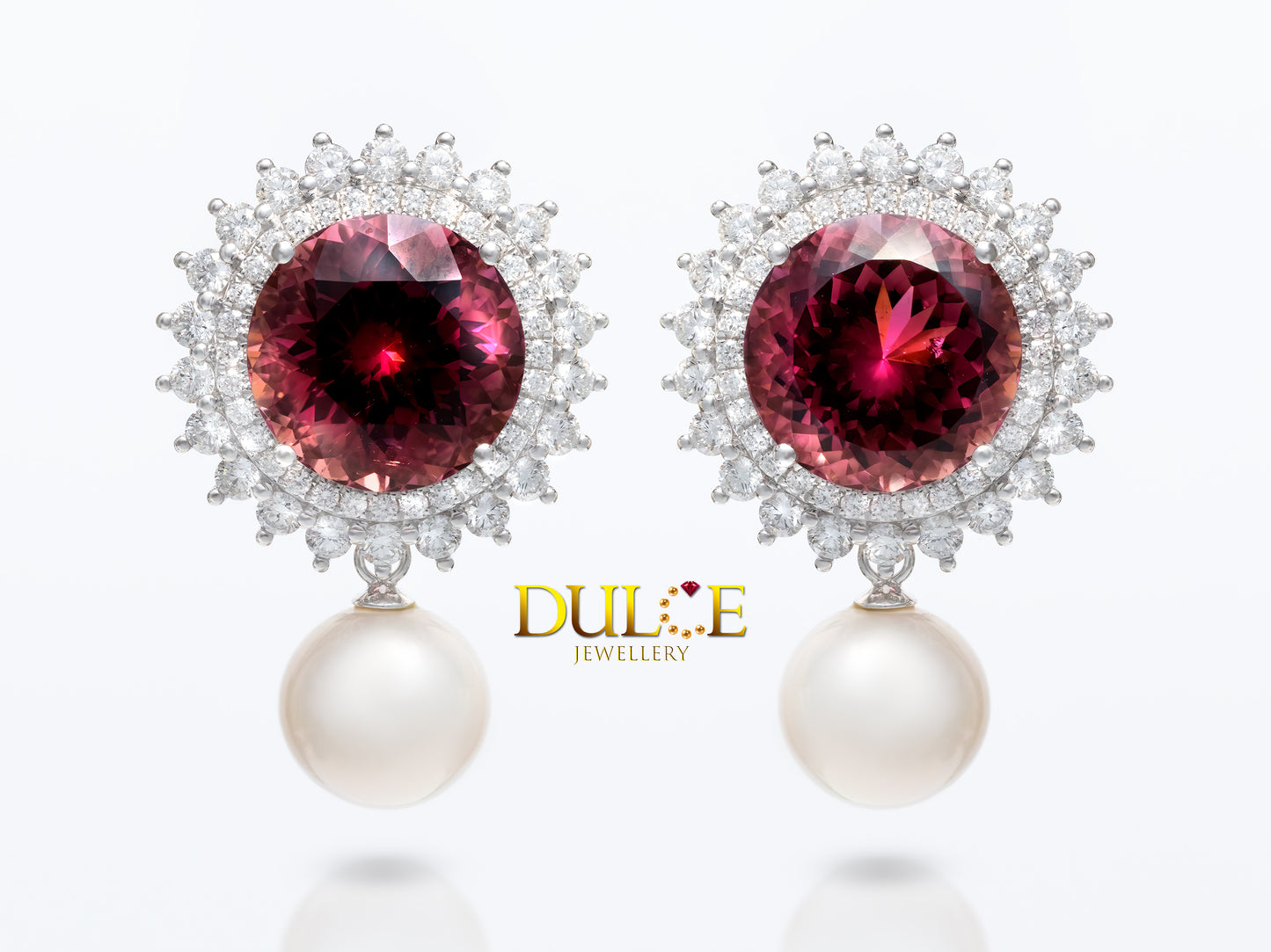 18K Gold Ruby Diamond Earrings (#3845)