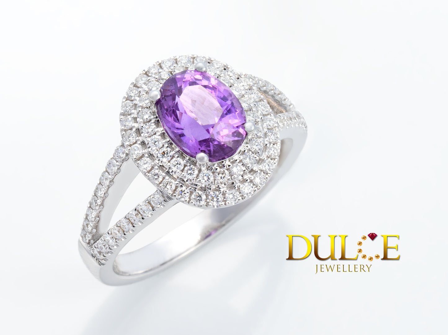 18K Gold Purple Sapphire Diamond Ring (GRSAP&D2484)