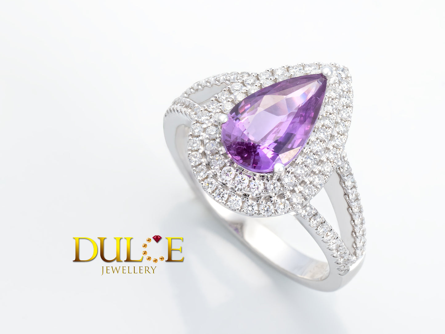 18K Gold Purple Sapphire Diamond Ring (GRSAP&D2485)
