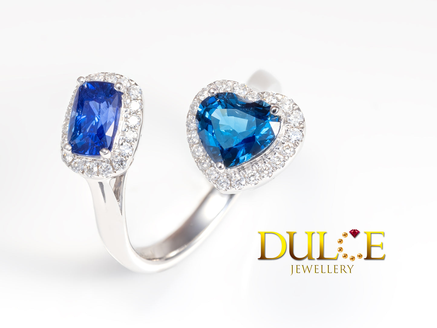 18K Gold Blue Sapphire Diamond Ring (GRDBS3002)