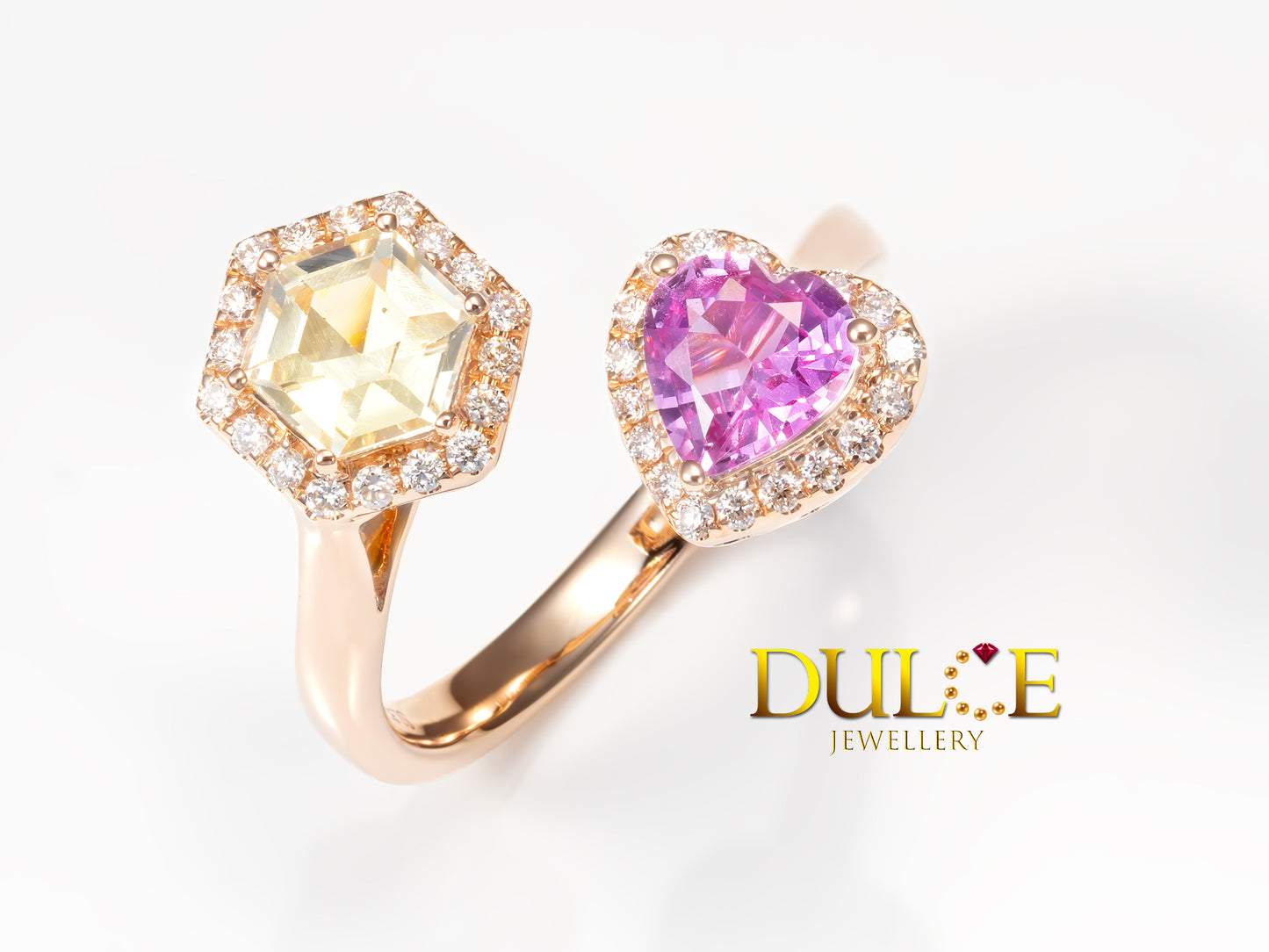 18K Gold Multi-color Sapphire Diamond Ring(GRDSAP3183)