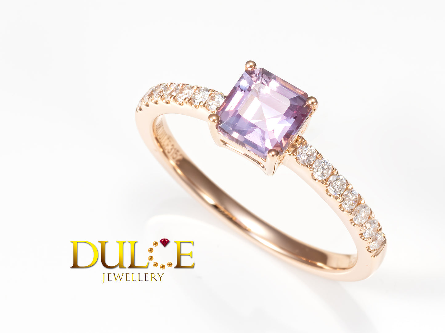 18K Gold Purple Sapphire Diamond Ring (GRBS3152)
