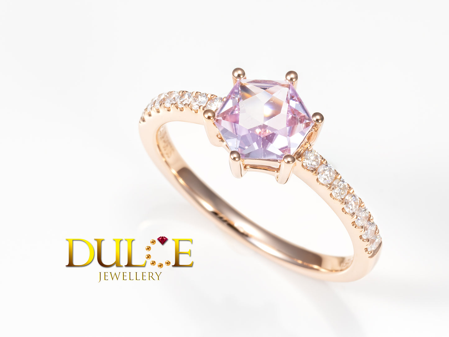 18K Gold Pink Sapphire Diamond Ring (GRBS3151)